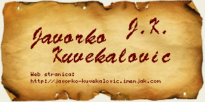 Javorko Kuvekalović vizit kartica